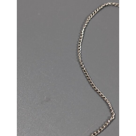 Pink Rhinestone Birthstone Initial Letter J Pendant Silver Tone Retro Necklace - Picture 7 of 9